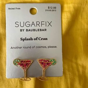 Splash of Cran Cocktail drink earrings. New on card. Never worn.